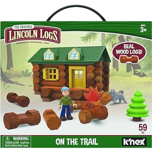 Lincoln Logs-On The Trail Building Set-59 Pieces-Real Wood Logs - Ages 3+