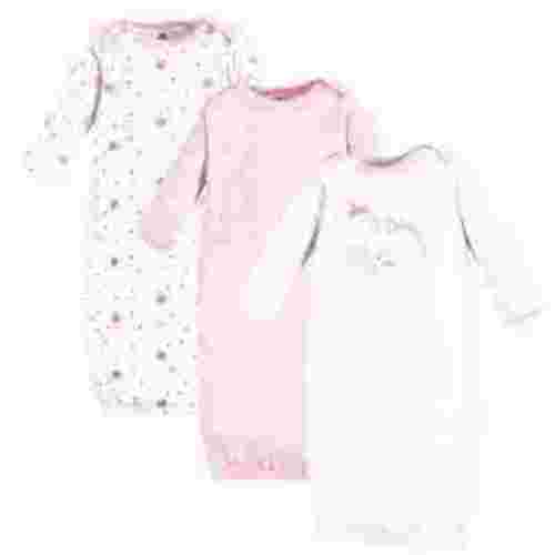 Yoga Sprout Baby Girl Cotton Long-Sleeve Gowns 3pk, Unicorn, 0-6 Months