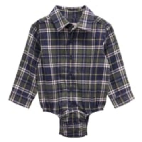 Outdoor Kids Flannel Long-Sleeve Button-Down Bodysuit for Babies | Cabela's