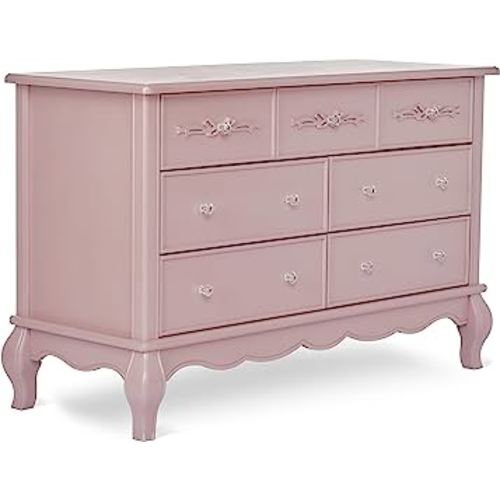 Evolur Aurora Dresser, 54x20.3x34 Inch (Pack of 1), Dusty Rose
