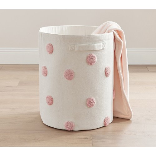Embroidered Dot Hamper | Pottery Barn Kids