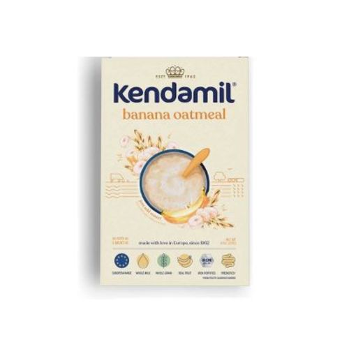 Kendamil Banana Creamy Oatmeal Cereal - 8oz: Age Level 6 Months+, 1st Stage, Baby Cereals, Mix Ready