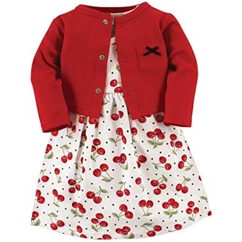 Hudson Baby Baby Girls' Cotton Dress and Cardigan Set