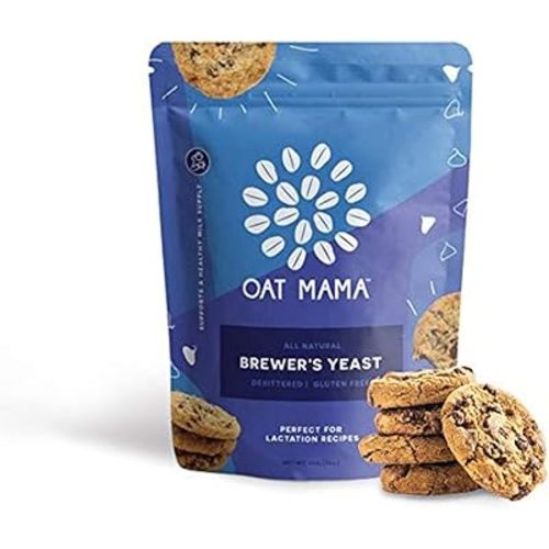 Oat Mama Lactation Brewer’s Yeast Powder | Gluten-Free All Natural | Breastfeeding Essential for Postpartum Lactation Support | Debittered, Mild Nutrient-Rich Powder for Baking, & Smoothies