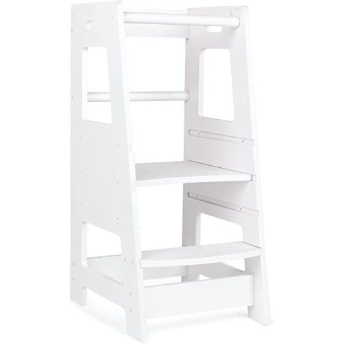 CHRISTMAS Amazon.com: KidzWerks Child Standing Tower Kids Kitchen Step Stool Toddler Wood Stepping Stool, Children's Counter Height Learning Stools, Adjustable Platform, White : Home & Kitchen