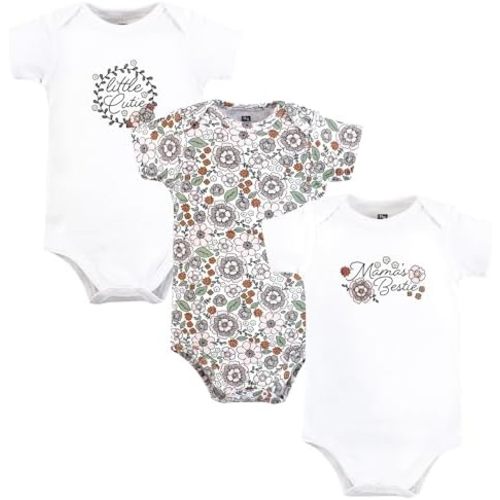 Hudson Baby baby-girls Cotton Bodysuits 3-pack