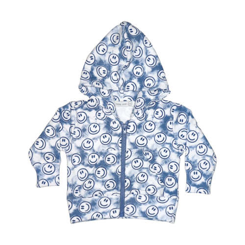 Baby Zip Hoodie - Blue Tie Dye Smile