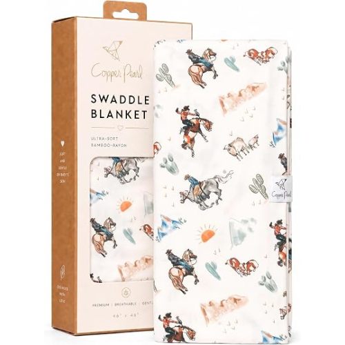 Copper Pearl Swaddle Blankets for Newborns | Soft Stretchy Receiving Blankets for Boys and Girls | Large 46 x 46 Inch Baby Blankets | Lightweight and Breathable Swaddles | Boone