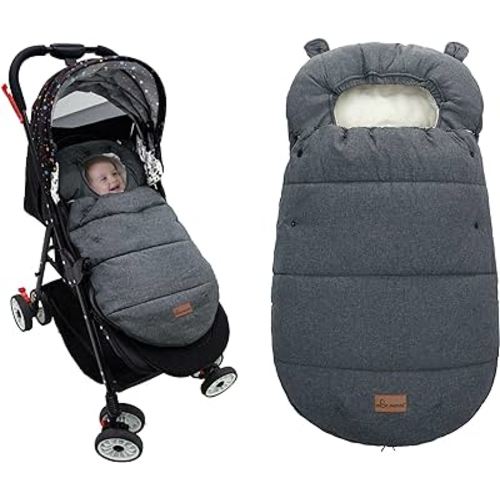 Universal Footmuff for Stroller, Baby Bunting Bags, Winter Windproof Warm Pram Footmuffs, Water Resistant Sleeping Bag with Hood for Strollers, Pushchairs, Prams, Car Seat