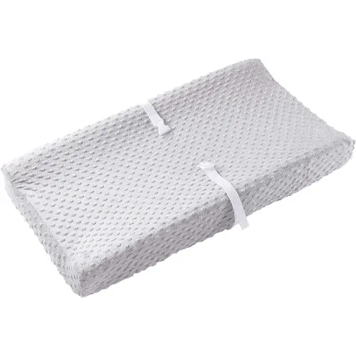 Baby Changing Pad Cover, Super Soft Plush Dot Diaper Changing Table Covers for Baby Girls and Boys, Ultra Comfortable, Safe for Babies, Fit 32"/34'' x 16" Pad (Gray)