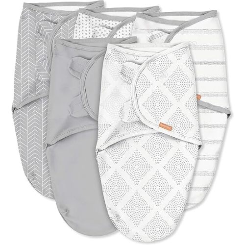 SwaddleMe Original Swaddle – Size Small, 0-3 Months, 5-Pack (Grays for Days )