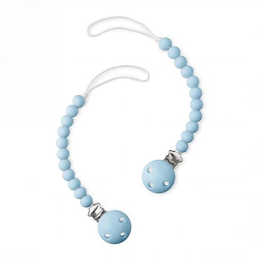 Comfy Cubs Pacifier Clips 2 Pack - 100% Food Grade Silicone Baby Pacifier Clips, BPA & PVC Free - CPSIA Certified, Lightweight and Flexible Baby Gifts - Sky Blue