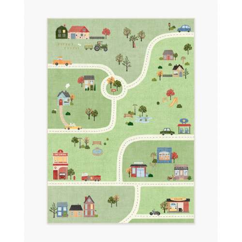 About Town Green Rug | Ruggable US