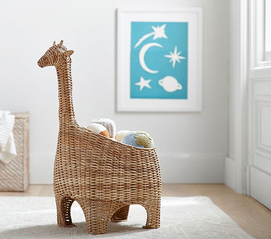 Pottery Barn Kids Shaped Wicker Basket - Giraffe