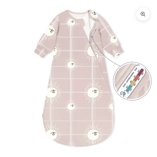 Organic Cotton & Camel Wool Long Sleeve Sleep Sack 1.0 TOG - Sunshine Tartan