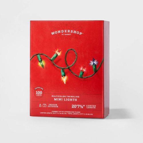 100ct Incandescent Smooth Mini Christmas String Lights Multicolor Twinkle - Wondershop™