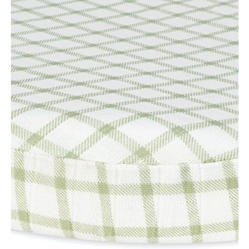 Under The Nile Organic Cotton Muslin - Bassinet Sheet - Sage Windowpane, 26" x 18"