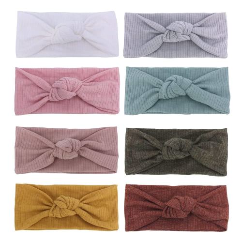 Baby Headbands Stretchy Hairbands Hair Bow Elastics for Baby Girls Newborn Toddlers Infant Kids (Knot Headband Mustard)