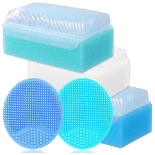 Baby Bath Sponges for Newborns - Baby Cradle Cap Brush - Cradle Cap Kit for Babies (Pack of 5) - Baby Cradle Cap Kit 5-Pack