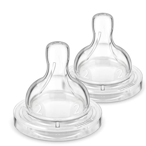 Philips Avent Anti-colic Baby Bottle Flow 2 Nipple, 2 pack, SCY762/02