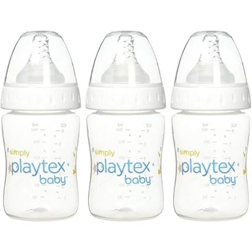 Playtex Baby Simply Playtex Complete Tummy Comfort Baby Bottles, Anti-Colic & Anti-Reflux, 6 Oz, 3 Count