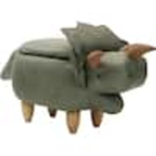 Critter Sitters Green Dinosaur Animal Shape Storage Ottoman CSDNOSTOTT-GRN