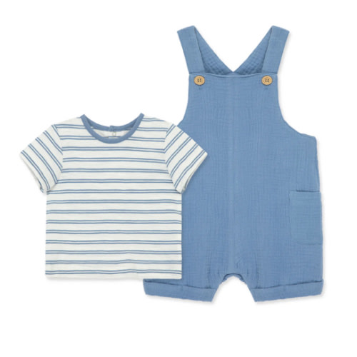 Solid Gauze Shortall Set
