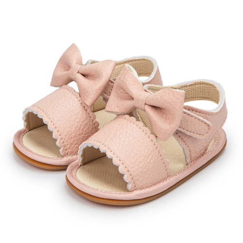 Meckior Baby Girls Sandals Rubber Sole Infant Summer Bow-Knot Shoes for First Walker 0-18 Months