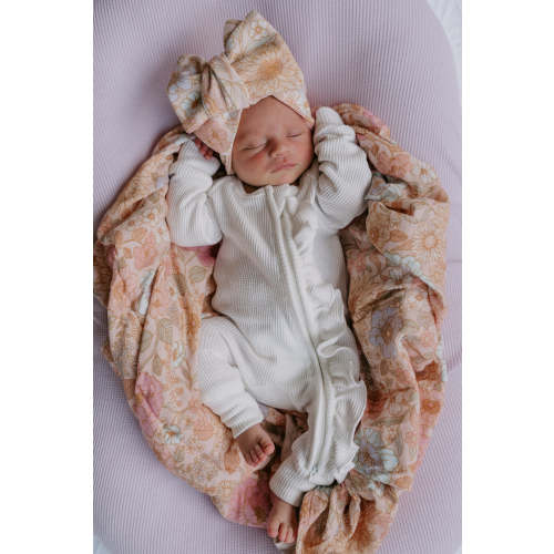 Frill Zip Romper | Milk Waffle – Little and Fern