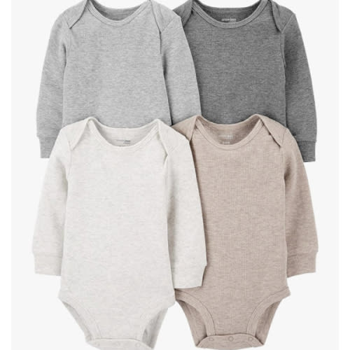 Simple Joys by Carter's Baby 4-Pack Long-Sleeve Thermal Bodysuit