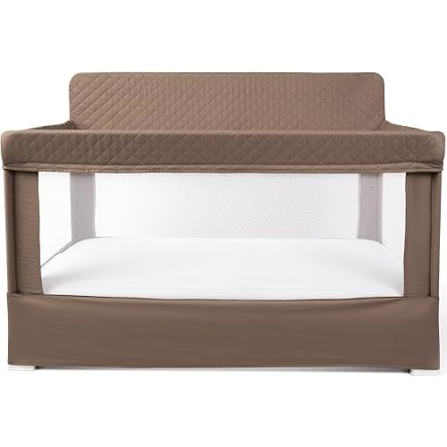 Baby Delight Lunaire Full Size Crib & Playard | Breathable Mesh Baby Crib | Tool-Free Assembly Baby Bed | 100% GOTS Certified Organic Cotton Fabric | Organic Mocha