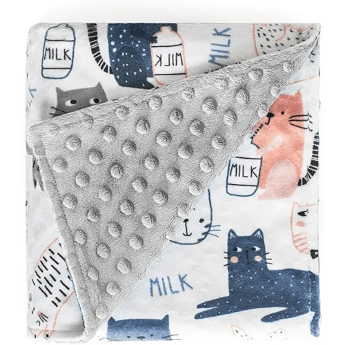 Hofasiii Unisex Boy Girl Lightweight Comfortable Super Soft Plush Minky Baby Blanket in 30’’x40’’,Newborn Receiving Baby Cat Blankets with Dotted Backing