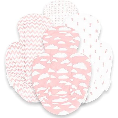 Infant Insert Compatible with 4Moms Mamaroo & Rockaroo – Car Seat Insert 2 Pack – Reversible Infant Car Seat Insert – Soft Plush Minky Car Seat Head Support Insert