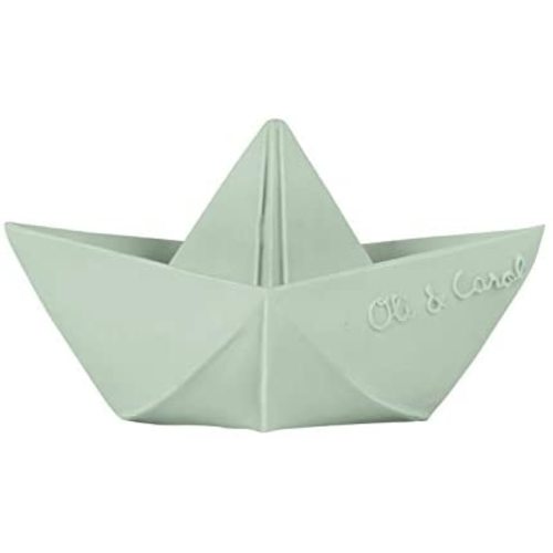 Oli & Carol Origami Boat, Mint Natural Rubber Float, Enhance Imaginative Play