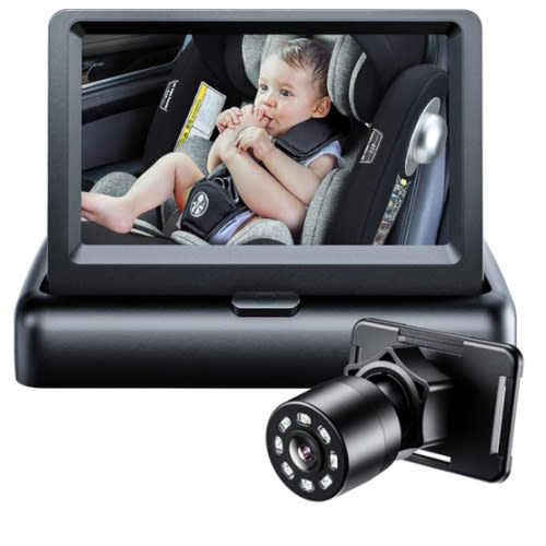 Itomoro Baby Car Mirror, View Infant in Rear Facing Seat with Wide Crystal Clear View,360° Rotation Plug and Play Easy Install baby car monitor 1080p