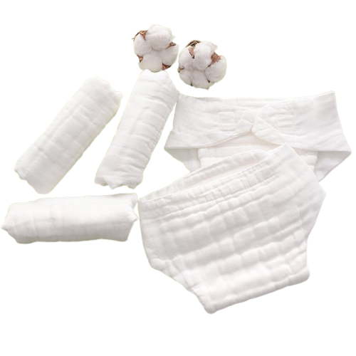 Triani 5 Pack Reusable Baby Cloth Diapers - 100% Cotton Panties Waterproof Infant Nappies 3~10 months Baby Training Pant Cloth Washable Breathable