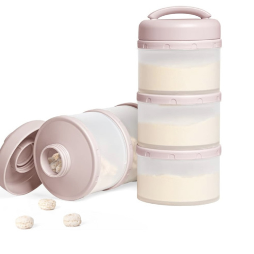 Termichy Stackable Formula Dispenser Portable Milk Powder Container, 2 Pack, Light Pink