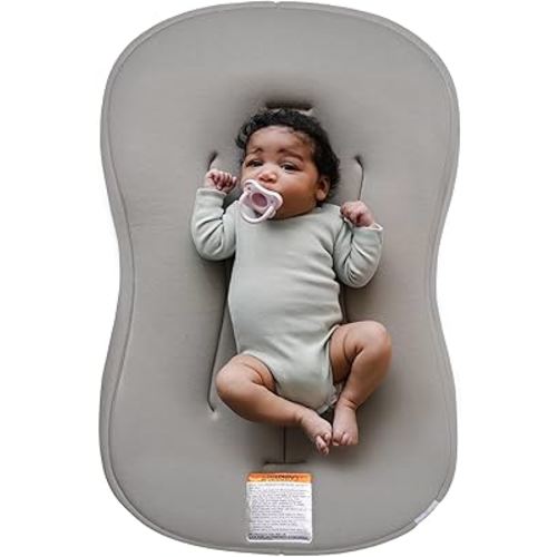 Snuggle Me® Baby Lounger Curve (0-6 Months) - Premium Organic Cotton with Foam Core, Machine-Washable Cover, Buttery-Soft & Breathable Infant Lounger with Travel Bag (30 in x 20 in x 1.9 in) - Birch