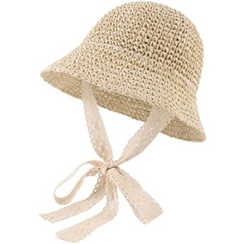 Baby Girl Straw Hat Outdoor Baby Sun Protection Hats Summer Bowknot Beach Cap for Infant Toddler Girls