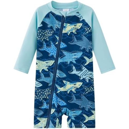 UMELOK Baby Boys' Swimsuit Full Zip UPF 50+ Sun Protection Swimwear