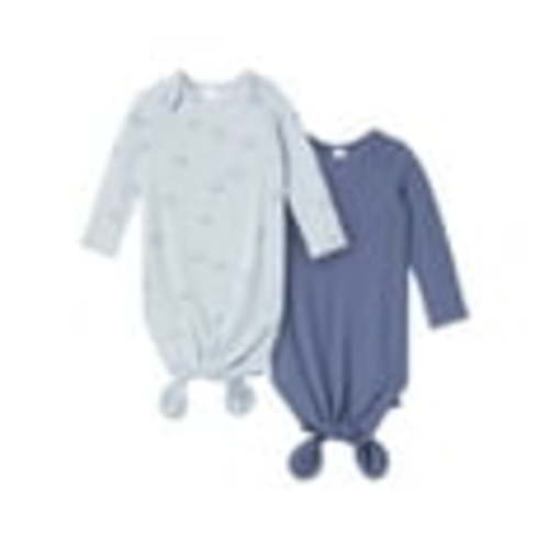 Modern Moments by Gerber Baby Neutral Knotted Gown With Mittens, 2-Pack, Newborn - 0/3 Months