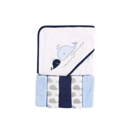 Bath Time Set Hooded Towel & Five Complementary Washcloths