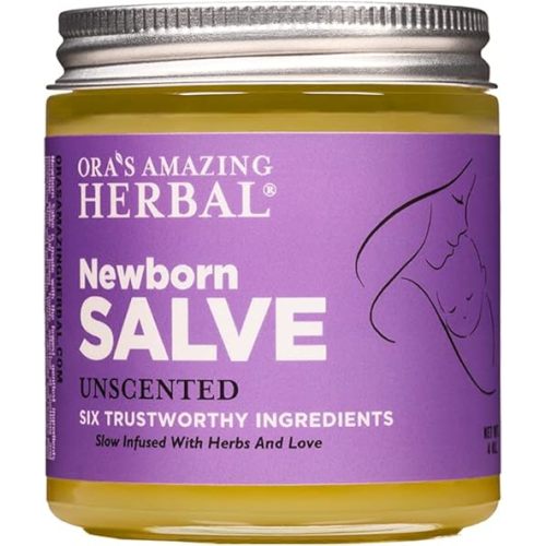Newborn Salve, Calendula Baby Salve, Diaper Rash Cream, EWG Verified Baby Ointment, Infant Massage, Acne Eczema, Butt Cream, Cradle Cap, Natural Paraben Free, Ora's Amazing Herbal, 4 oz