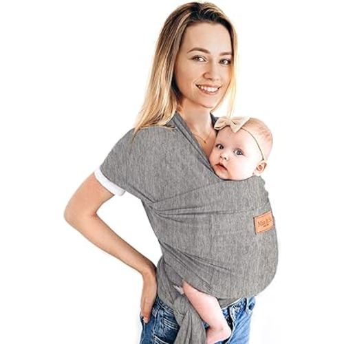 Baby Carrier Newborn to Toddler Premium Cotton Baby Sling Baby Wraps Carrier Infant Carrier Newborn Carrier Baby Holder One Size Fits All Baby Wearing Wrap Front Pocket by Max&So