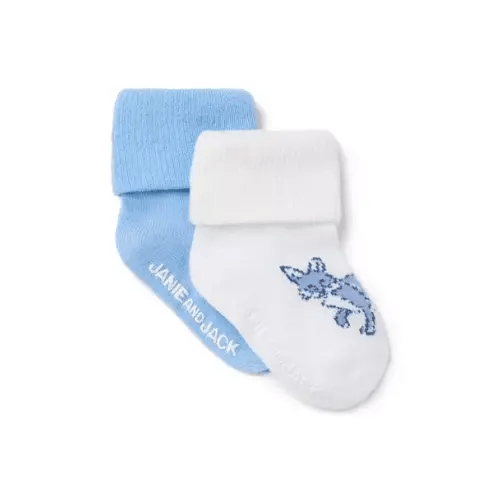 Baby Cloudy Blue And Jet Ivory Baby Fox Sock 2-Pack by Janie and Jack