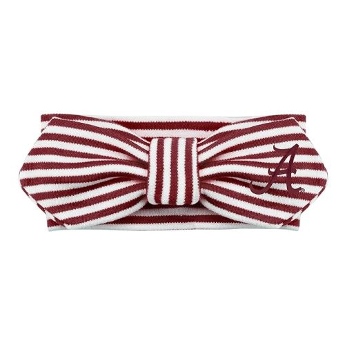 University of Alabama Roll Tide Striped Hair Knot - One Size - ALABAMA - SCRIPT A - CRIMSON/WHITE
