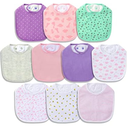 Baby Bibs Organic Cotton Super Soft and Absorbent With Adjustable Snap for Baby Boys and Girls