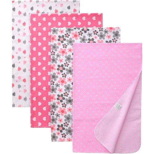 Gina Era Cotton Flannel Receiving Blankets Baby 4 Pcs, Baby Swaddle Blankets, Baby Flannel Blanket 30 X 40 Inch for Boy Girl (Style-5)