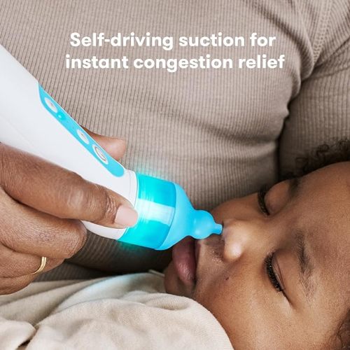 Frida Baby Electric NoseFrida Nasal Aspirator for Baby, Nose Sucker for Baby & Toddler, Nasal Aspirator with 3 Suction Levels, 2 Silicone Tips, USB Rechargeable