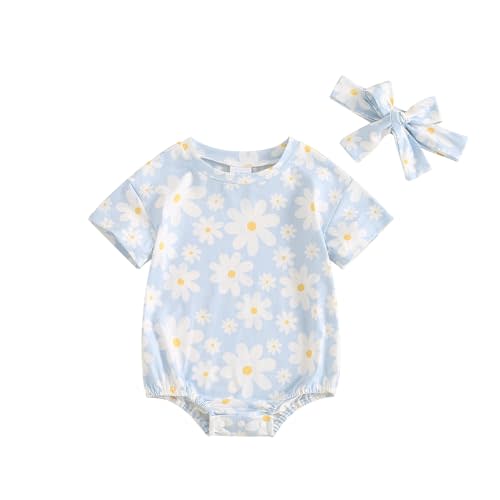 FYBITBO Newborn Infant Baby Girls Clothes Summer Short Sleeve Rompers Bubble Bodysuit Cute Outfit One Piece Clothing